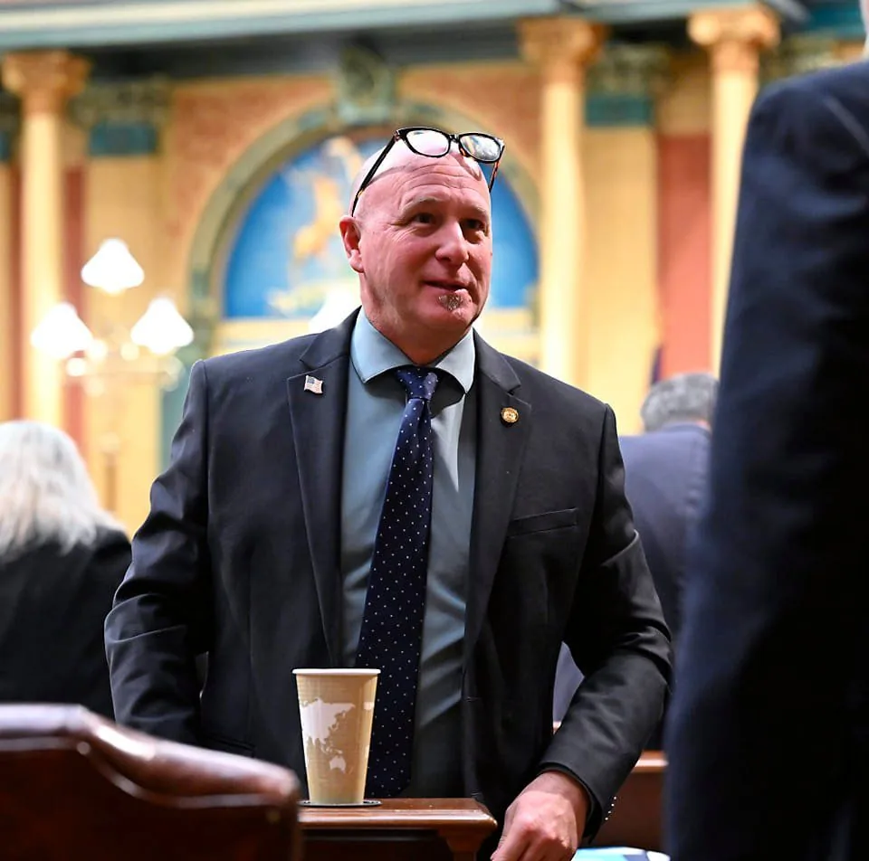 Jay DeBoyer on the floor of the Michigan House of Representatives